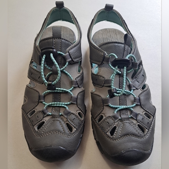 Northside Grey & Aqua Burke II Sport Sandal  Size 7 - Picture 1 of 12